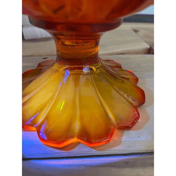 Vintage Fenton 21" Valencia Amberina Glass Swung Vase DO NOT BUNDLE - Picture 5 of 5